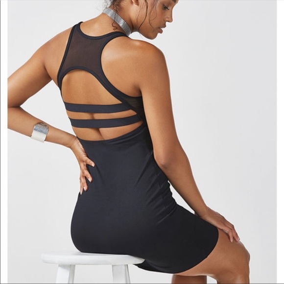Fabletics Dresses & Skirts - Fabletics Tropez Bodycon Mesh Neck Dress